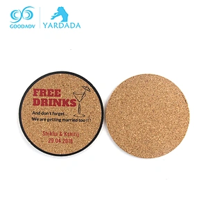 Promotional coffee print wood cup pad custom printed beer coasters