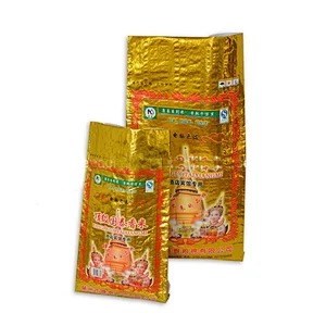 Customized foil laminated gold color printing pp woven basmati rice packaging bag 25kg