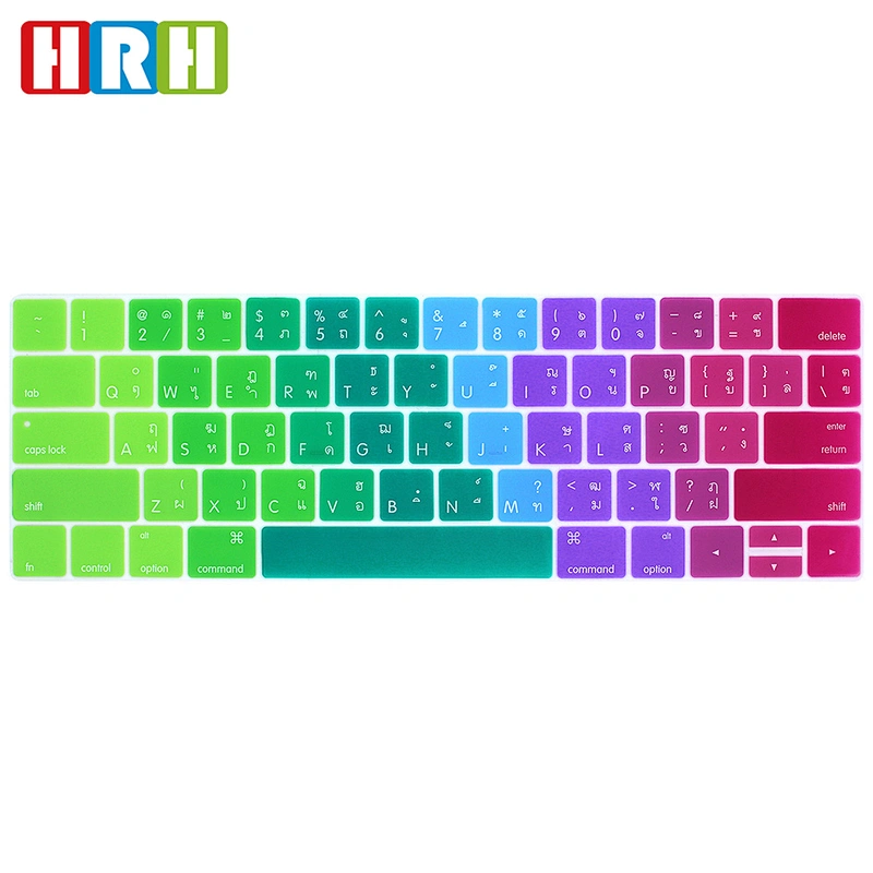 Colorful Wholesale Silicon Soft Cover Keyboard Protector For macbook thai keyboard Laptop For Macbook Pro 13