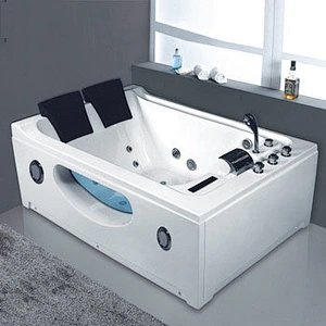 New Bathroom Designs Portable Bathroom Massage Acrylic Bath Tub With Led Light