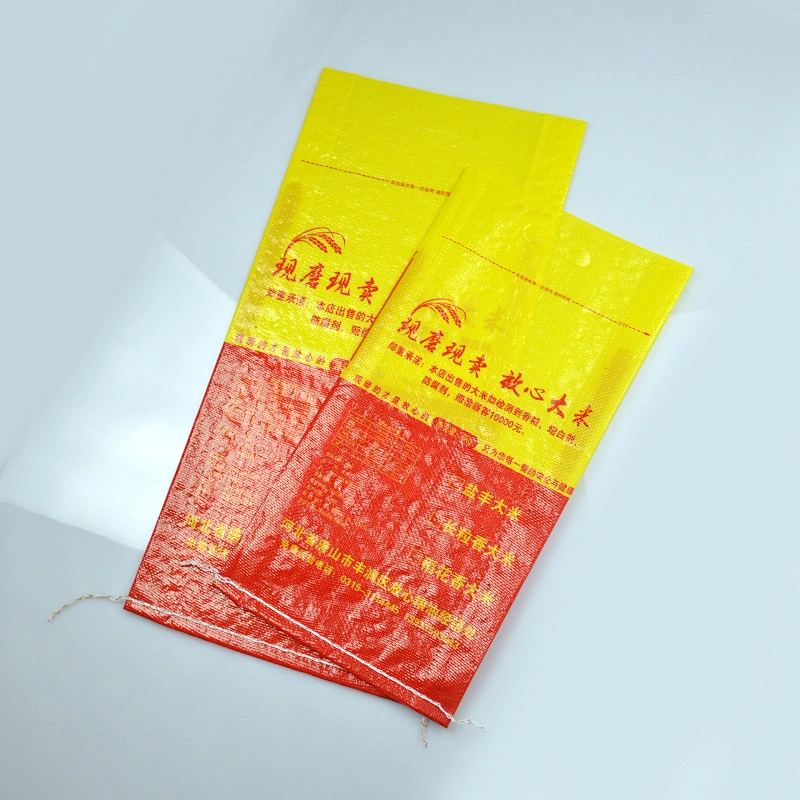 Red transparent woven polypropylene laminated empty 10kg rice bags