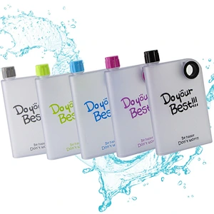 Popular Travel Style 380 ml Portable Plastic Material Sport Drink Cup Notebook Frosted Water Bottle