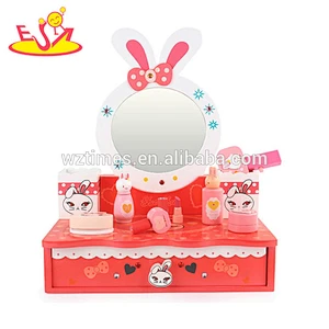Wholesale beautiful dressing table design cartoon wooden dresser toy for baby W10D164