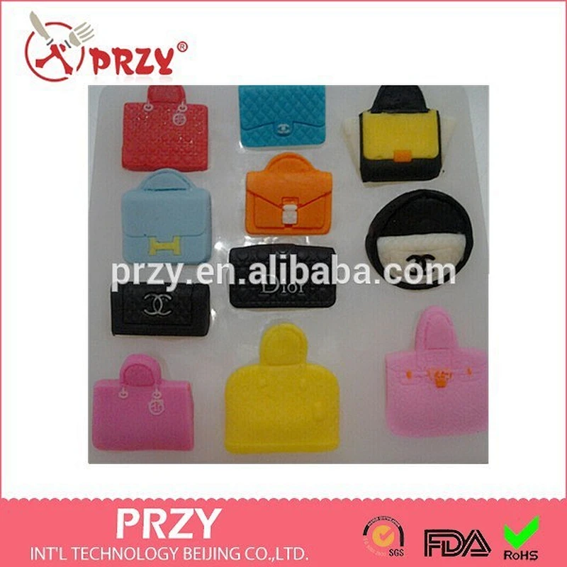 F839 2016 famous bag silicone mold for fondant/Cake decoration silicone mold