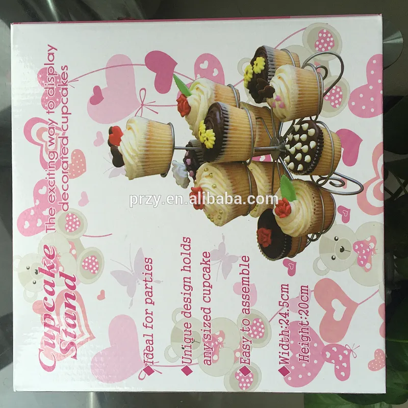 multilayer Paper cups cake stand display shelf metal frames