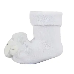 3d cartoon snow man christmas red baby thick terry socks