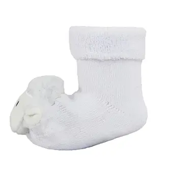 3d cartoon snow man christmas red baby thick terry socks