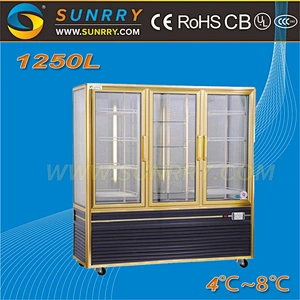 Hot sale supermarket vegetable display refrigerator showcase with air cooling