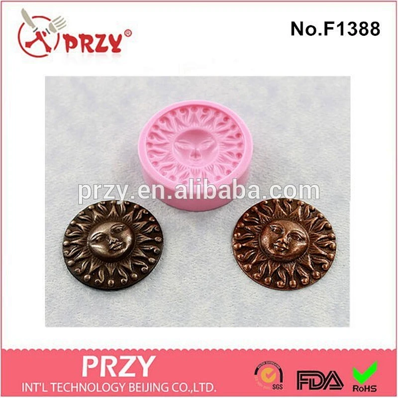 Eco-friendly fondant Sun Face Flower resin silicone mold