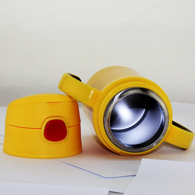 High Quality Double Wall Stainless Steel Vacuum Flask Baby Cup with Straw and Non-Slip Sleeve in Bottom