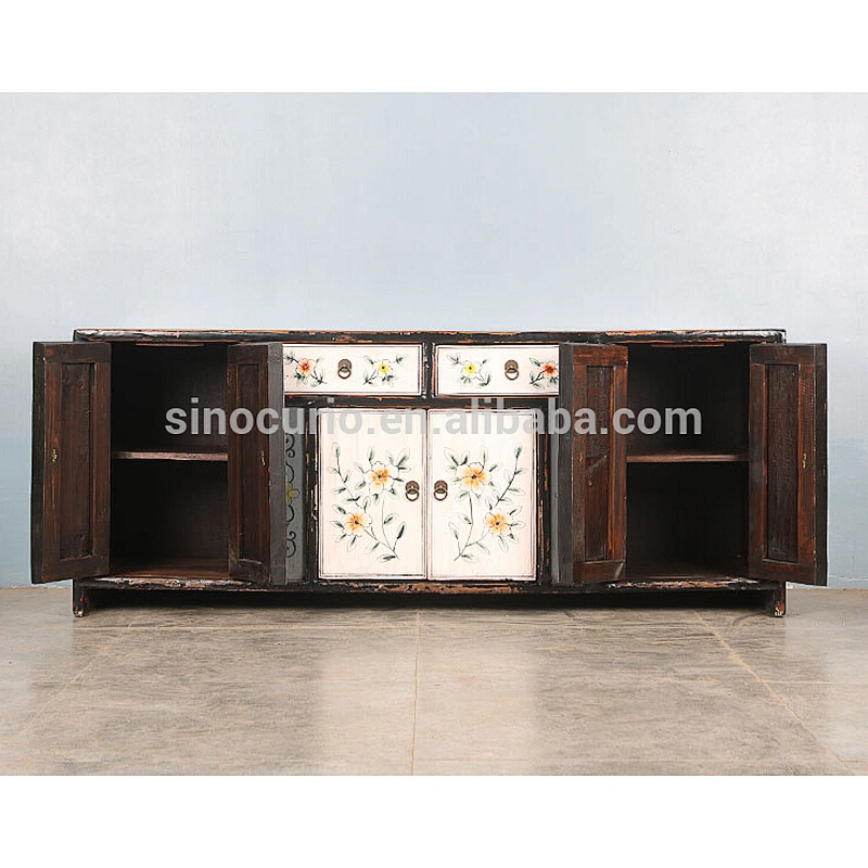 wholesale furniture china Chinese antique furniture painted tv cabinet & stand for living room