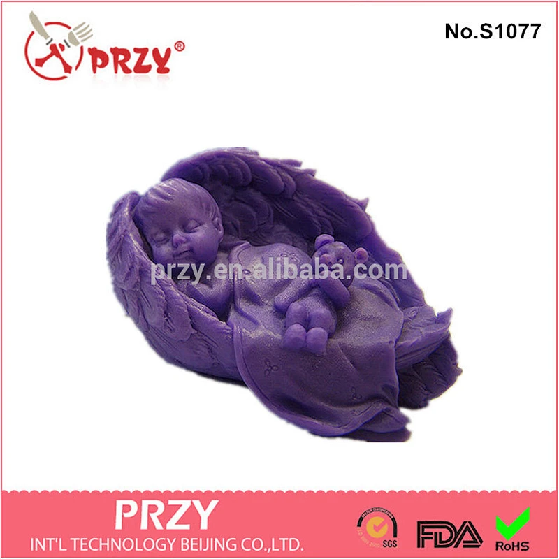 S1077 3d baby doll mold silicone mold soap mold