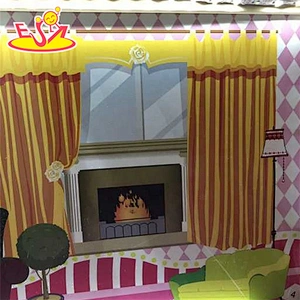2019 New fashion girls big wooden dollhouse with lights W06A163D