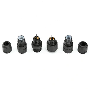 2pin M16 waterproof connector for LED lighting M16 assembly waterproof ip67 cable connector