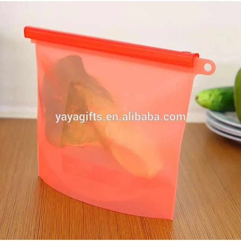 Refrigerated Cooler Reusable Silicone Food Bag, Preservation Storage Container Airtight Seal Cooking Bag