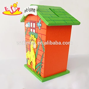 wholesale new design wooden money saving box for kids cute wooden money saving box for kids W02A028