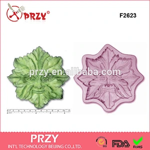 F2623 wholesale silicone mask shape silicone fondant mold leaf fondant mold