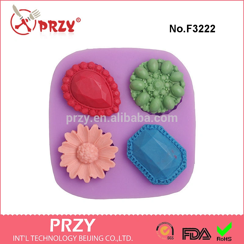 F3222 The new silicone mold cake diamond jewelry crystal epoxy liquid silicone fondant mold