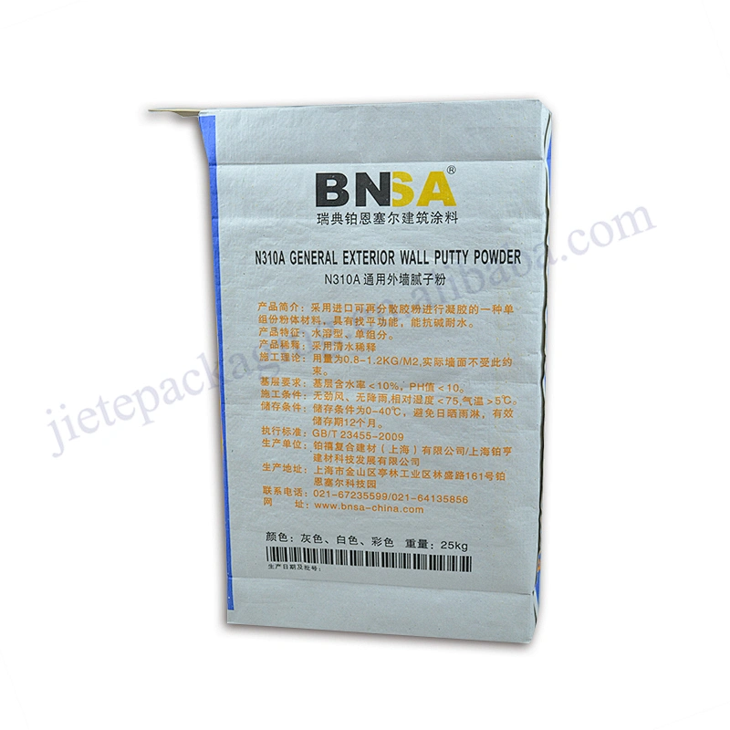High quality 25kg stand up white kraft paper cement packaging bag for gypsum powder,mortar