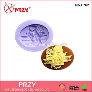 Model F762 100% Food grade Angel fondant silicone cake decoration mold