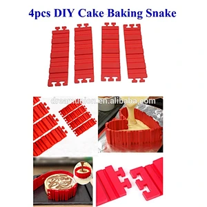 4Pcs Set Silicone Nonstick Cake Mold Magic Bake Snakes Create Cake Shape Tools--