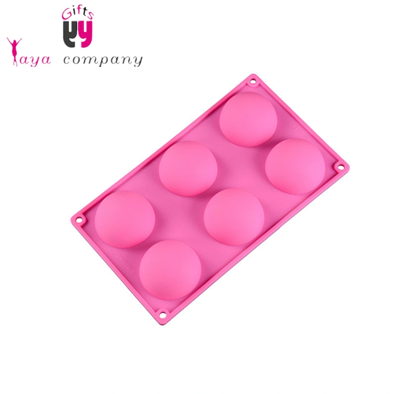 6PCs Round Shaped Cake Baking Chocolate Silicone Muffin Pan Tray