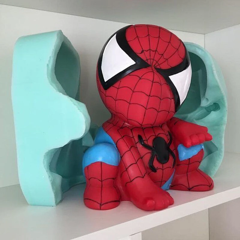 Superman Spider molds Cartoon Mousse mold 3D soap mould Silicone Candle Molds