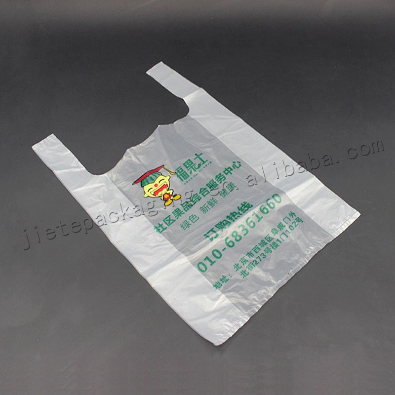 Low price plastic market shopping PE vest t-shirt bag wholesale