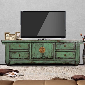 four drawer two door chinese antique style tv console