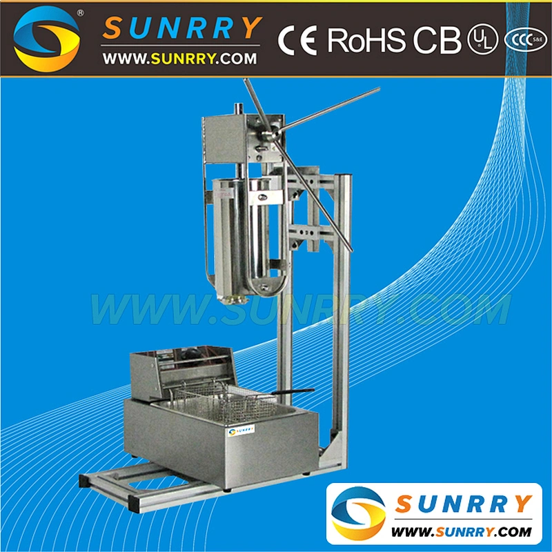 5L Automatic Mini Churros Filling Machine For Sale Made Of Stainless Steel With 6L Electric Fryer (SUNRRY SY-CH5D)