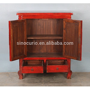 chinese antique style wooden painted storage cabinet design