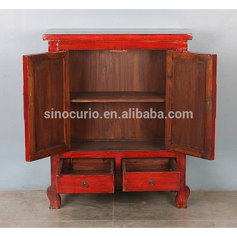 chinese antique style wooden painted storage cabinet design
