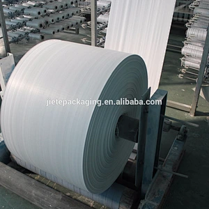 cheap white pp woven bag tubular roll, bale wrap fabric in roll