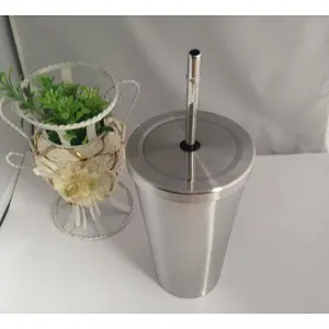 Stainless Steel Travel Tumbler by Savvy Drinkware - 16 Oz - No-Leak Lid & Straw