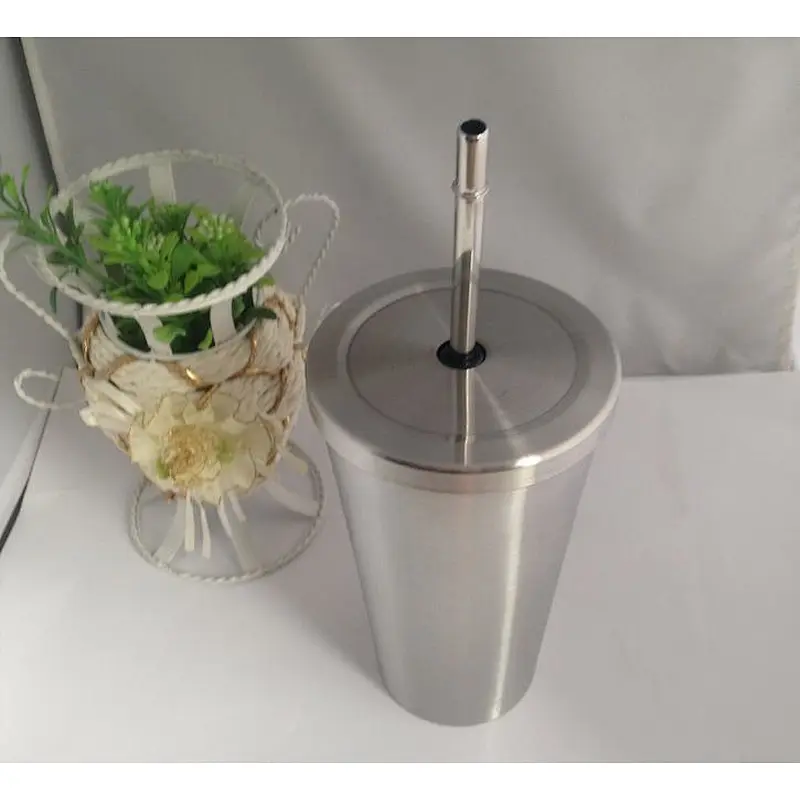 Stainless Steel Travel Tumbler by Savvy Drinkware - 16 Oz - No-Leak Lid & Straw