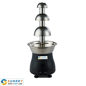 Mini chocolate fountain with 3 layers and PP plastic base commercial hot chocolate fountain machine (SUNRRY SY-CL3B)