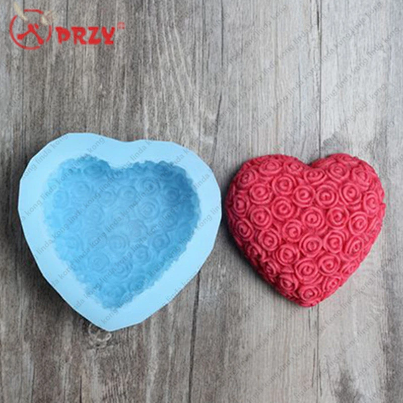 Rose Chocolate mold silicone handmade Heart shape cake molds silicone soap mould