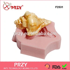 F2531 Silicone Mold - Large Conch Shell Mold - Soap, Wax, Resin, Polymer or Epoxy Clays - Food Safe Fondant,