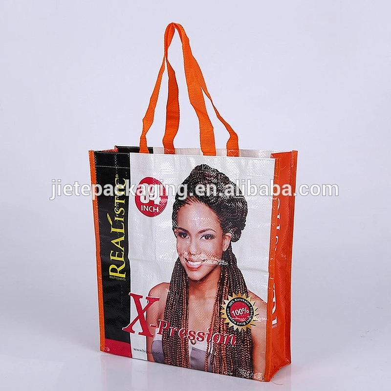 recyclable pp woven shopping bag with printing