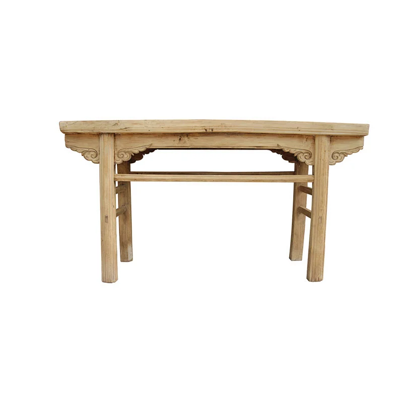 chinese reclaimed natural wood console table in living room