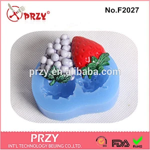 F2027 PRZY strawberry shape silicone fondant mold for cake decorating
