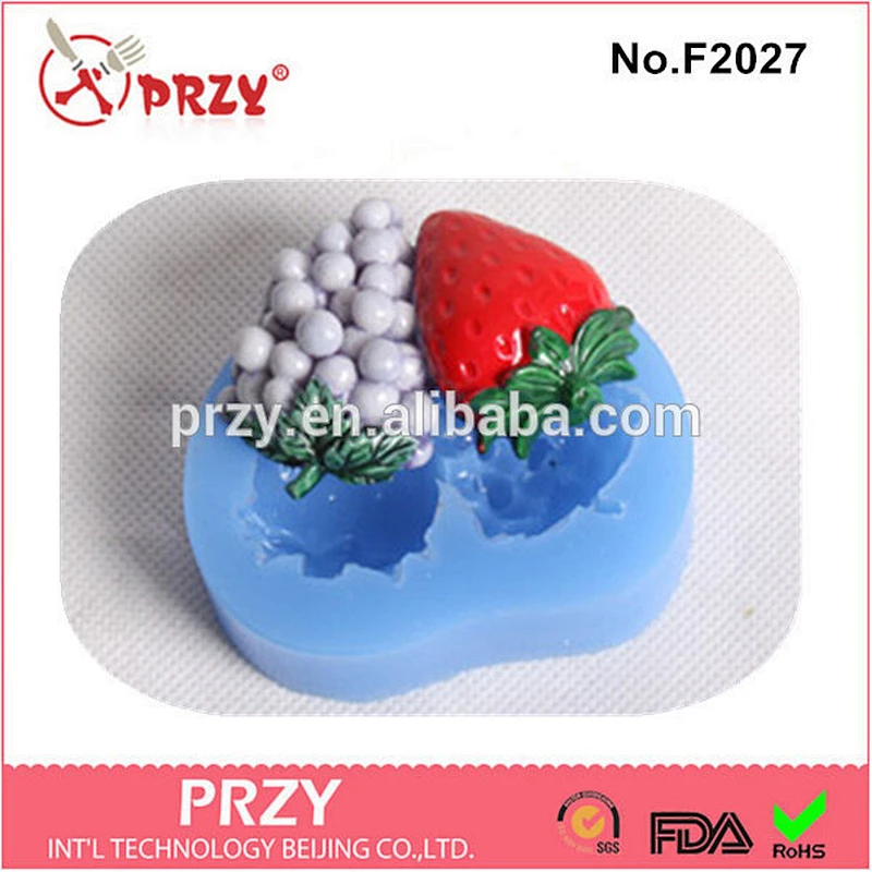 F2027 PRZY strawberry shape silicone fondant mold for cake decorating