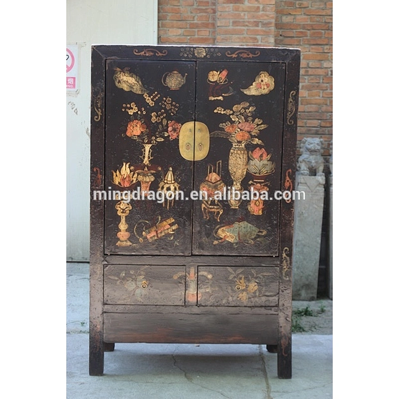 Chinese Antique Asian Furniture Shanxi painted wedding cabinet