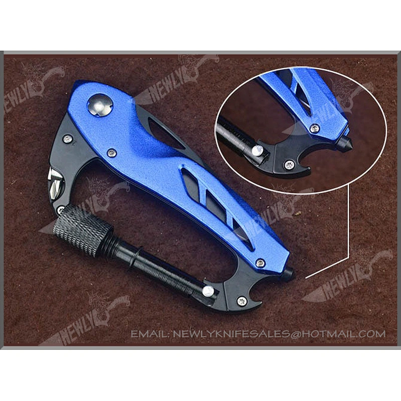 Climbing Button Carabiner Multi Tool Outdoor Camping Folding Knife