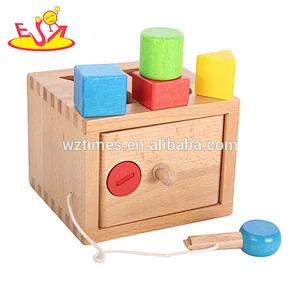 2018 top seller educational wooden puzzle lock box toys for training kids intelligent skill W12D102
