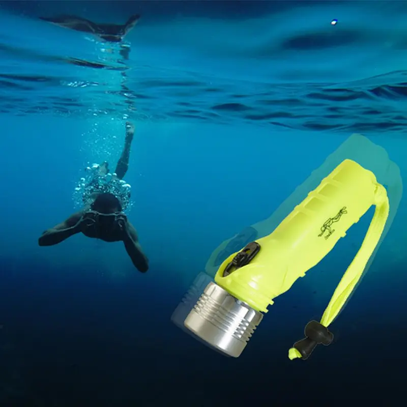 30 METERS PROFESSIONAL DIVING PLASTIC LED FLASHLIGHT TORCH AA BATTERY 2018 HOT SALE 120 LUMENS