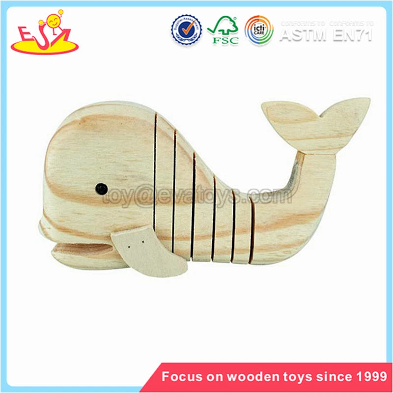 Wholesale cheap price play fun toy wooden kids mini fish toy W03A017