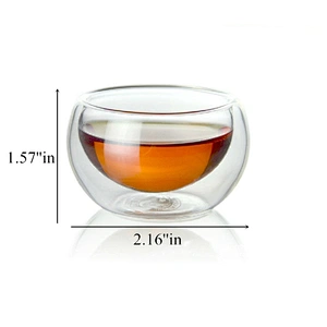 2018 Guangzhou manufactory small cup double wall mug glass tea cup water bottle for tea ware