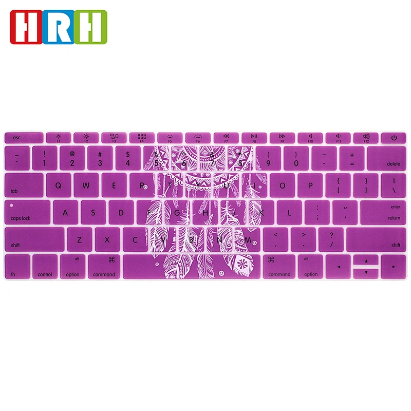 Customized Dreamcatcher Printing custom silicone keyboard cover English keyboard skin for mac book skins 12 A1534 A1708