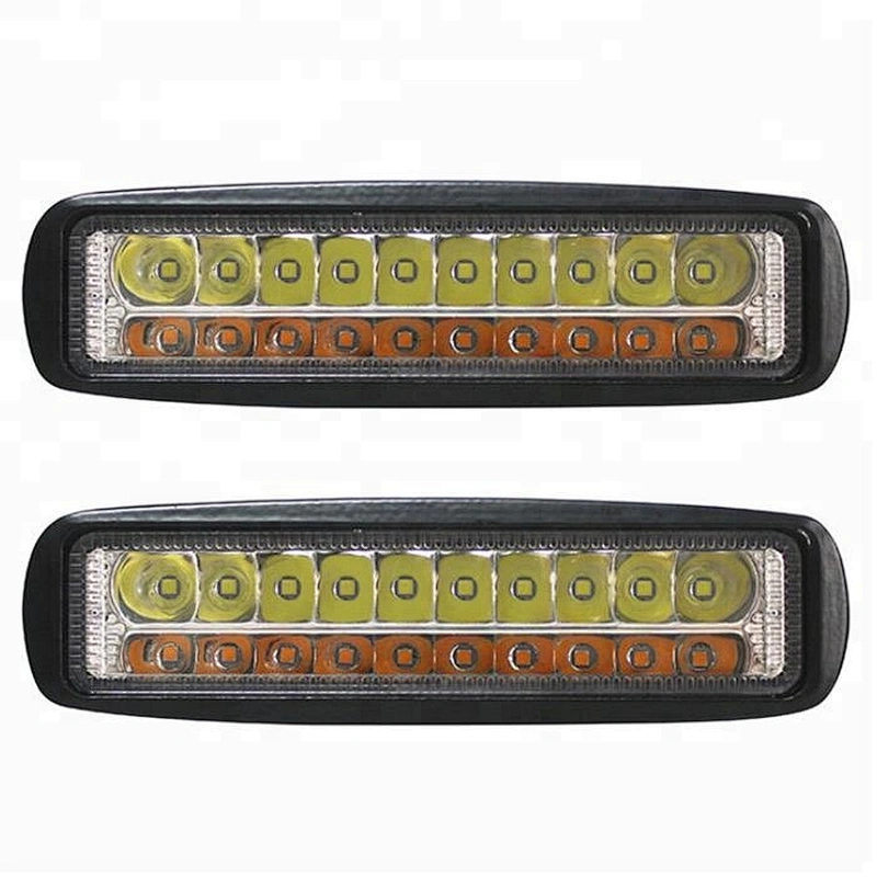 Lightech Wholesale DRL dual color White Amber 20W Flush Mount slim LED work light for Jeep truck 12v offroad auto cars